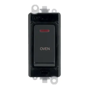 20AX Double Pole Switch With LED Module - Black -