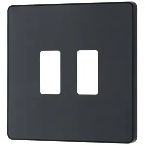 GRID FRONT PLATE - PCD EVOLVE - MATT GREY - 2 GANG
