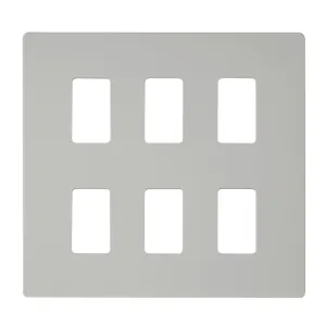 6 Gang GridPro Frontplate - White