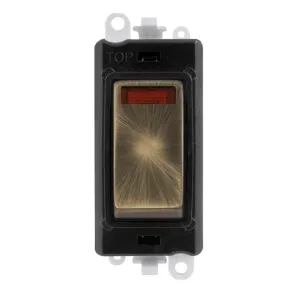 20AX Double Pole Switch With Neon Module - Black -