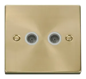Twin Coaxial Socket Outlet - White