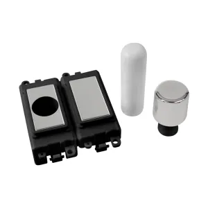 2 Module Dimmer Mounting Kit - Black - Polished Ch
