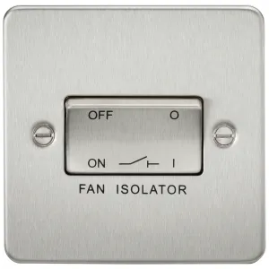 10A Fan Isolator Switch - Brushed Chrome