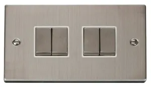 4 Gang 2 Way 'Ingot' 10AX Switch - White