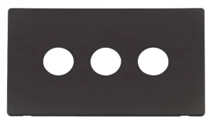 3 Gang Toggle Switch Cover Plate - Black