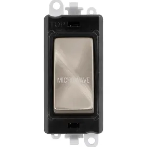 20AX Double Pole Switch Module - Black - Brushed S