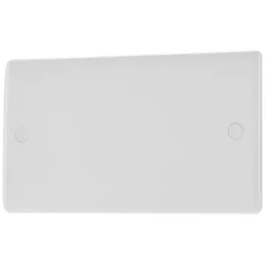 WHITE NEXUS MOULDED 2 GANG BLANK PLATE