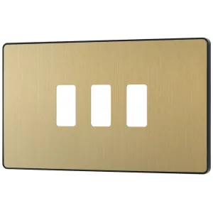 GRID FRONT PLATE - PCD EVOLVE - SATIN BRASS - 3 GA
