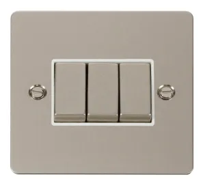 Ingot 10AX 3 Gang 2 Way Switch   - White