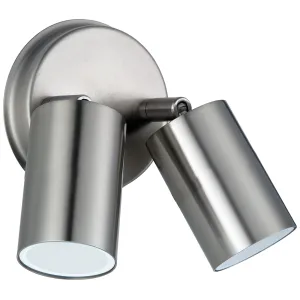 STAINLESS STEEL LED TWIN HEAD ADJUSTABLE WALL LIGH