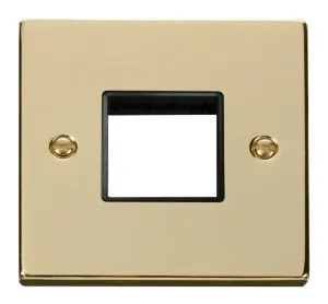 1 Gang Plate Twin Aperture - Black