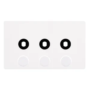 3 GANG UNFURNISHED DIMMER PLATE & KNOBS - METAL WH