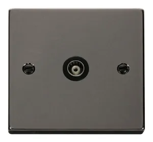 Single Isolated Coaxial Socket Outlet - Black
