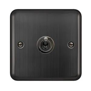 10AX 1 GANG 2 WAY TOGGLE PLATE SWITCH - MATT BRONZ