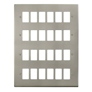 24 Gang GridPro Frontplate - Stainless Steel