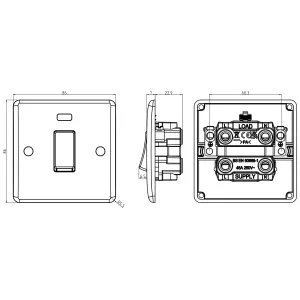 45A DP switch with Neon (1G Size) [Part M Complian