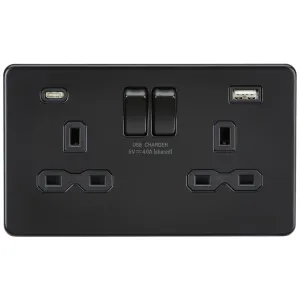 13A 2G SP Switched Socket with Dual USB A+C (5V DC