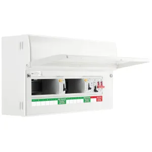 Metal Consumer Unit 11 Way Unpopulated with 2 x 10