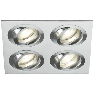 Ambar Quad Tilt Square Downlight Brushed Chrome