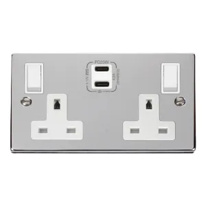 DECO 'NON INGOT' 13A 2 GANG SWITCHED SAFETY SHUTTE