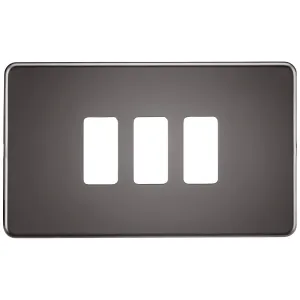 Screwless 3G grid faceplate - black nickel