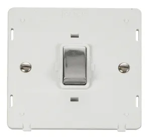 Ingot 20A 1 Gang DP Switch Insert - White / Chrome