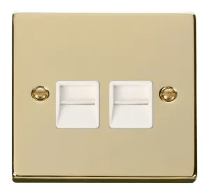 Twin Telephone Socket Outlet Master - White