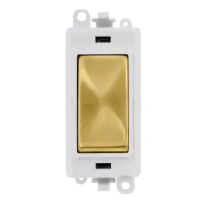 20AX 1 Way Switch Module - White - Satin Brass