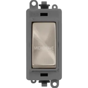 20AX Double Pole Switch Module - Grey - Brushed St