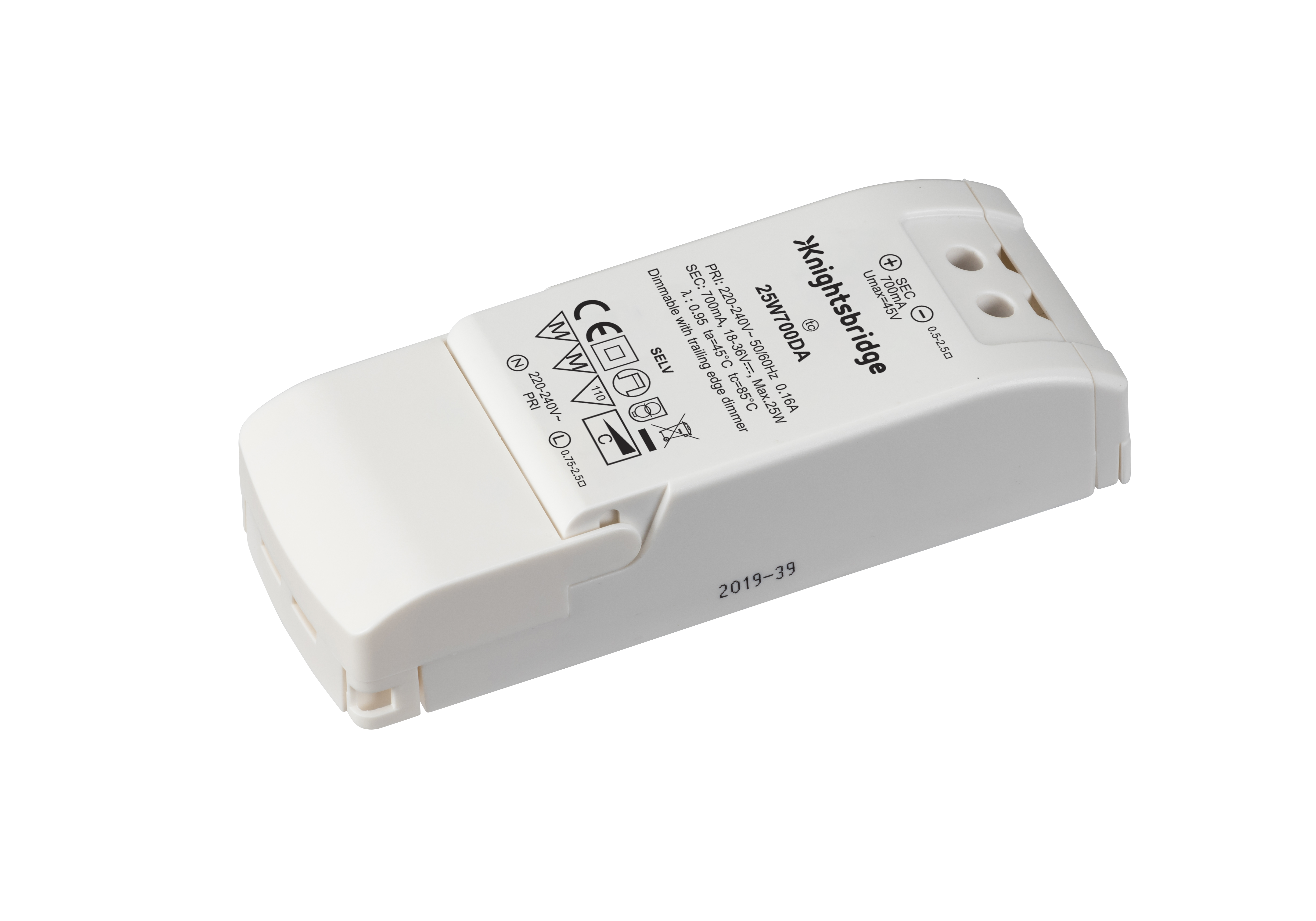 IP20 700mA 25W LED Dimmable Driver - Constant Curr