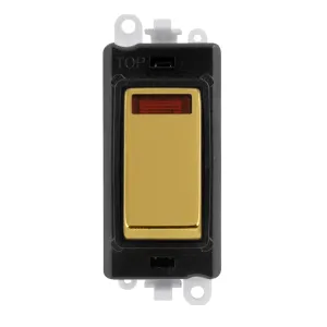20AX Double Pole Switch With Neon Module - Black -