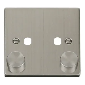 VPSS 2 GANG DOUBLE DIMMER PLATE & KNOBS