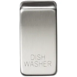 Switch cover "marked DISHWASHER" - brushed chrome
