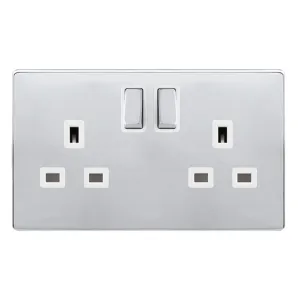 13A INGOT 2 GANG DP SWITCHED SOCKET - POLISHED CHR