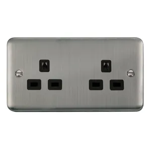 13A 2 GANG 3 PIN SAFETY SHUTTER UNSWITCHED SOCKET