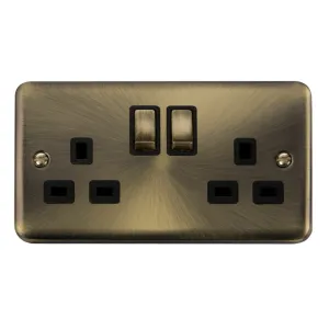 13A Ingot 2 Gang DP Switched Socket