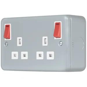 METAL CLAD PRO 13A 2 GANG DOUBLE POLE SAFETY SHUTT