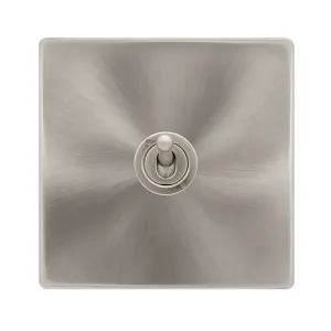 10AX 1 GANG 2 WAY TOGGLE SWITCH - BRUSHED STEEL