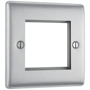 NEXUS METAL BRUSHED STEEL DOUBLE SQUARE FRONT PLAT