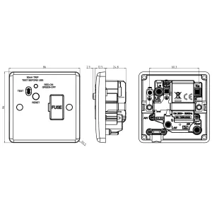13A RCD Fused Spur (Type A) [Part M Compliant]
