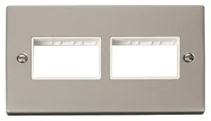 2 Gang Plate (3 x 3) Aperture - White