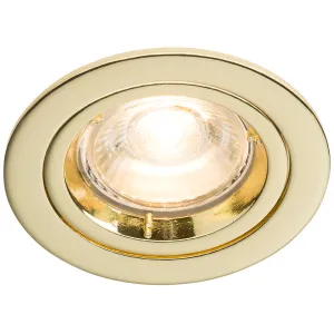 IP20 230V GU10 Brass Recessed Fixed Twist & Lock D