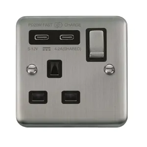 DECO+ 'INGOT' 13A 1 GANG SWITCHED SAFETY SHUTTER S