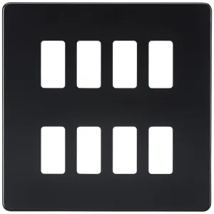 Screwless 8G grid faceplate - matt black