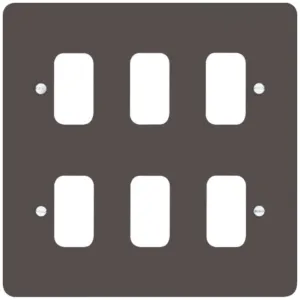 6 Gang Grid Plate Grey