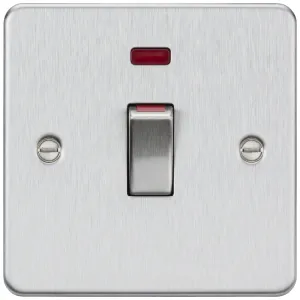 45A DP Switch with Neon (1G size) - Brushed Chrome