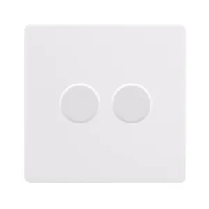 2 GANG 2 WAY 100W DIMMER SWITCH - POLAR WHITE