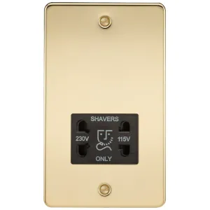115/230V Dual Voltage Shaver Socket - Polished Bra