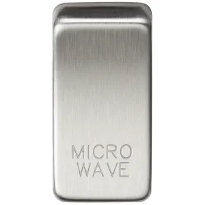 Switch cover "marked MICROWAVE" - brushed chrome