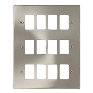 12 Gang GridPro Frontplate - Satin Chrome